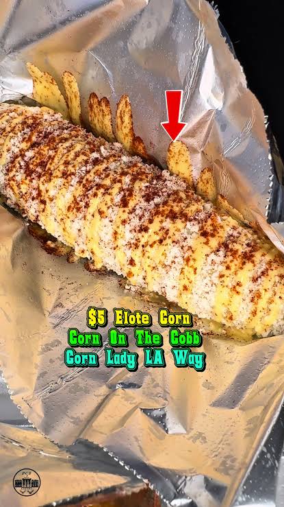 Classic elote corn on the cob made the Corn Lady LA way